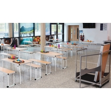 SPACERIGHT Fast Fold Rectangular Tables - 122 x 68.5cm